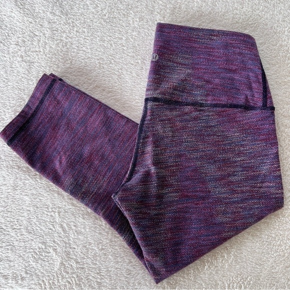 LULULEMON Wunder Under Crop II Diamond Jacquard Space Dye Blue Purple S… - Picture 11 of 14